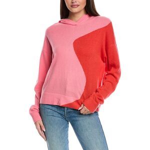 &Isla Womens  Annie Wave Cashmere Hoodie, Red